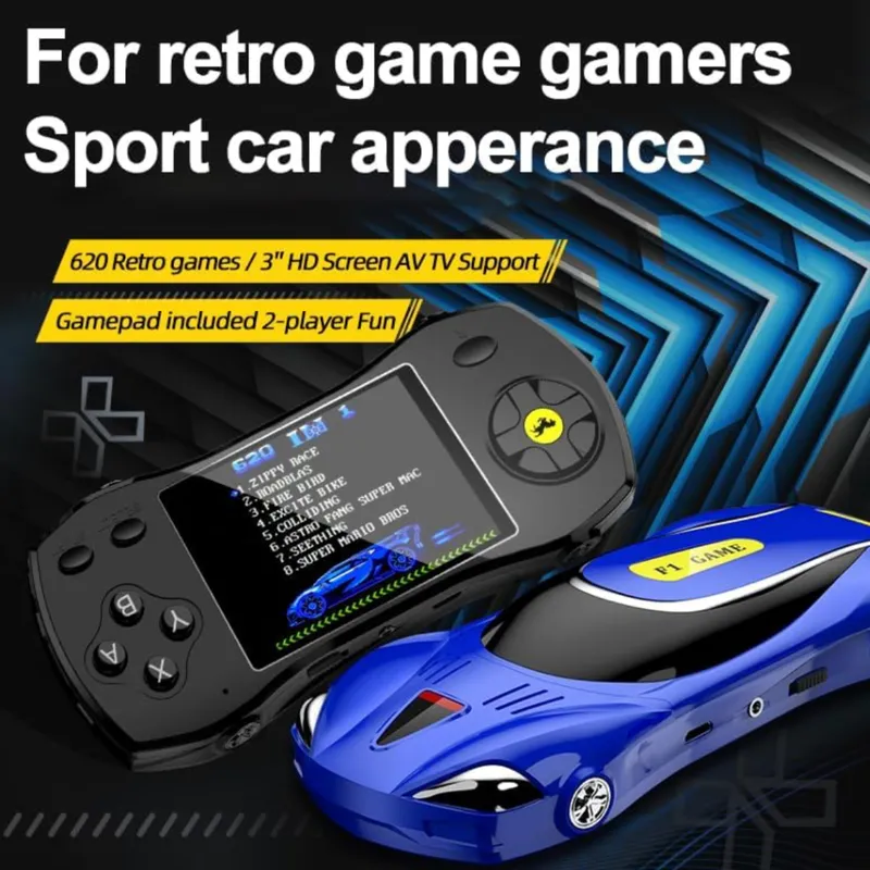 Handheld Video Game Car Console (620 Retro Games) | Assorted Colour