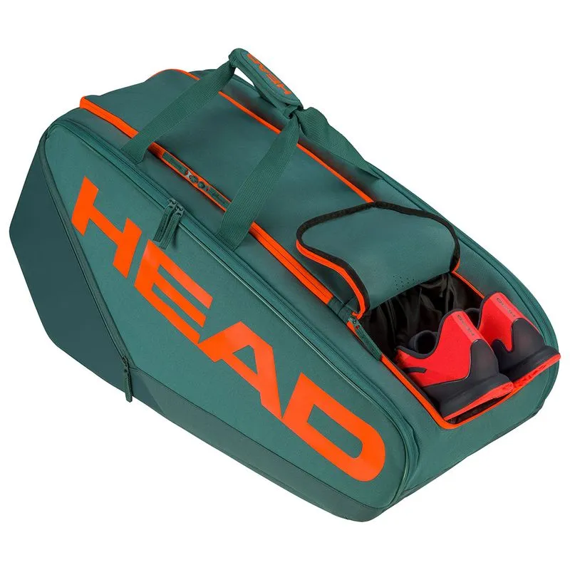 Head Pro Racquet XL 12 Pack Tennis Bag Dark Cyan Orange