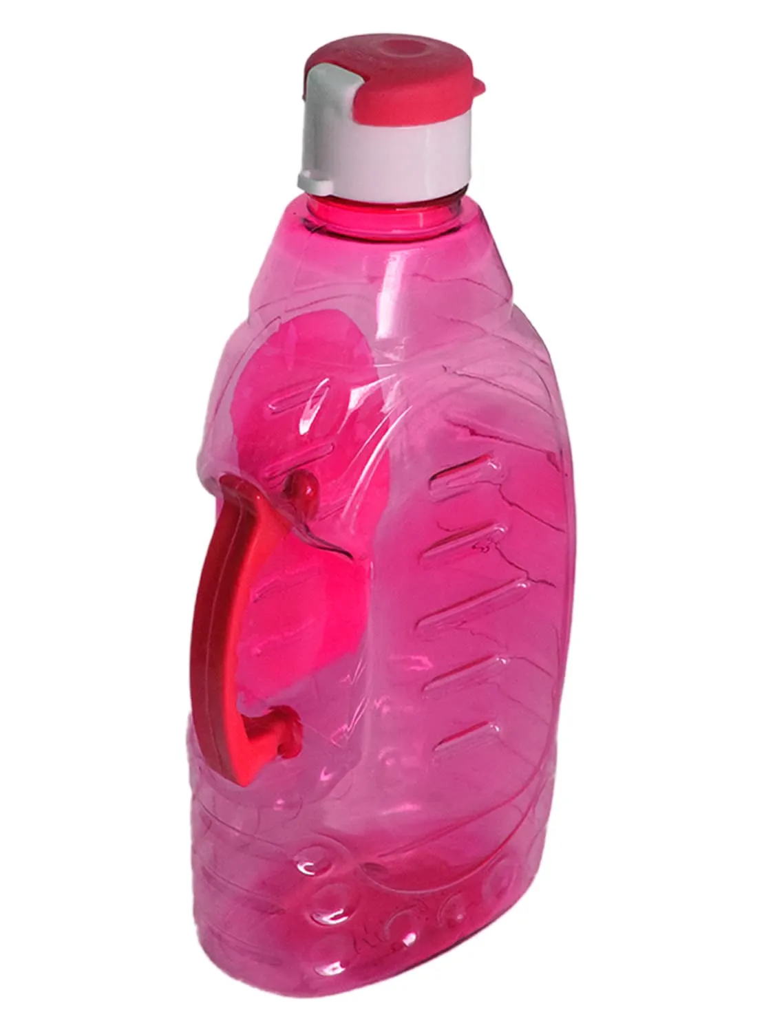 Heart Home Tranasparent Platic Water Bottle with Handle, 1500ml- Pack of 3 (Pink)-50HH01869