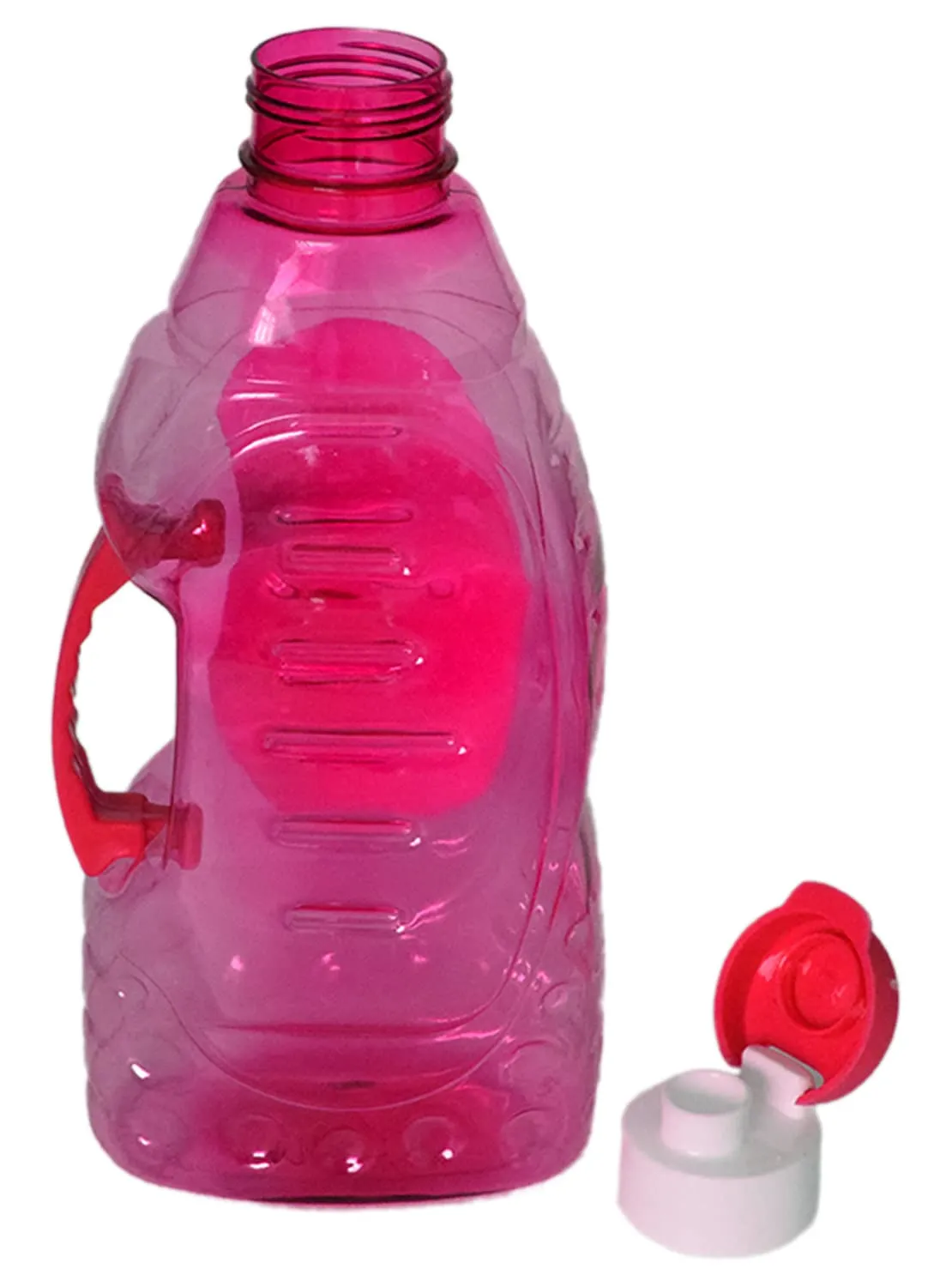 Heart Home Tranasparent Platic Water Bottle with Handle, 1500ml- Pack of 3 (Pink)-50HH01869