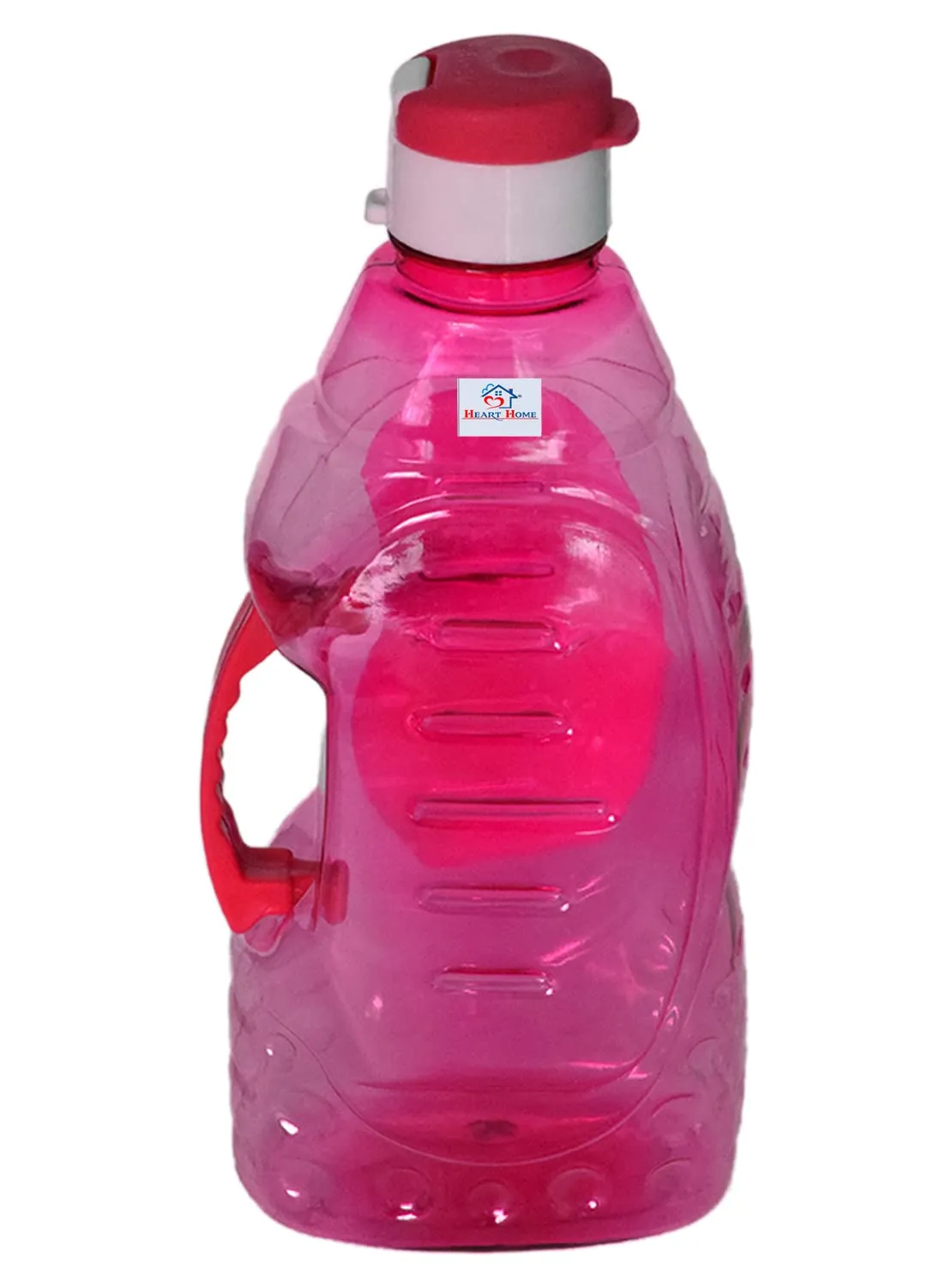 Heart Home Tranasparent Platic Water Bottle with Handle, 1500ml (Pink)-50HH01865