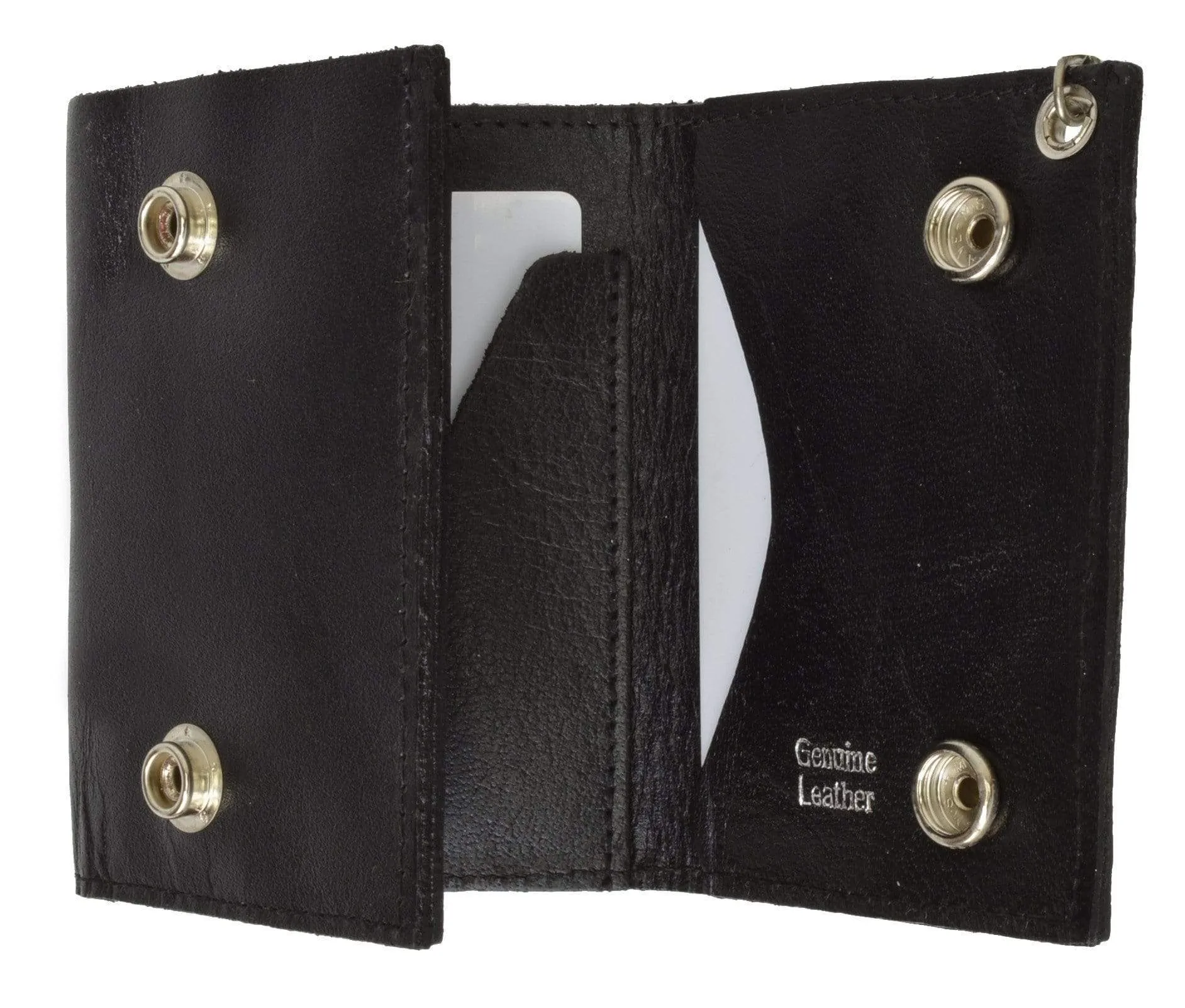 Hecho en Mexico Genuine Leather Trifold Chain Wallet 946-34 (C)