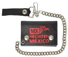 Hecho en Mexico Genuine Leather Trifold Chain Wallet 946-34 (C)