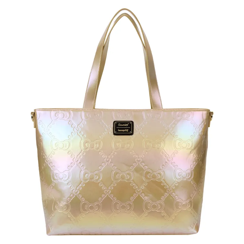 Hello Kitty 50th Anniversary Metallic Gold Tote Bag With Coin Bag