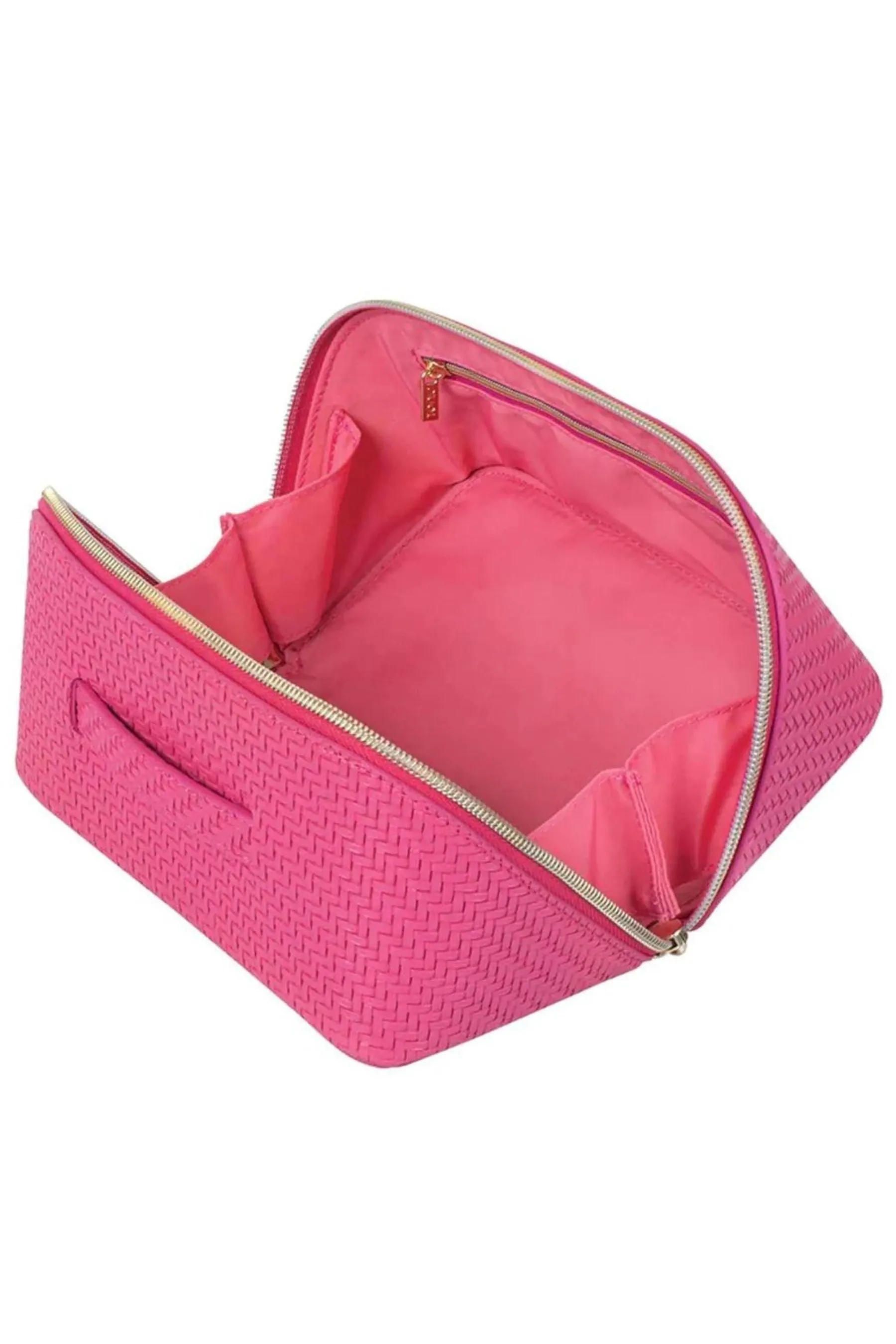 Herringbone Beauty Bag Medium | Raspberry