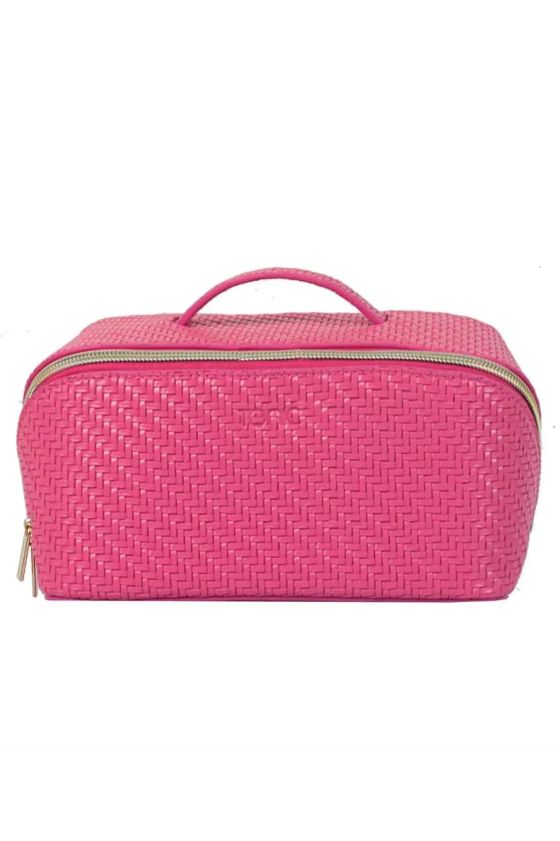 Herringbone Beauty Bag Medium | Raspberry