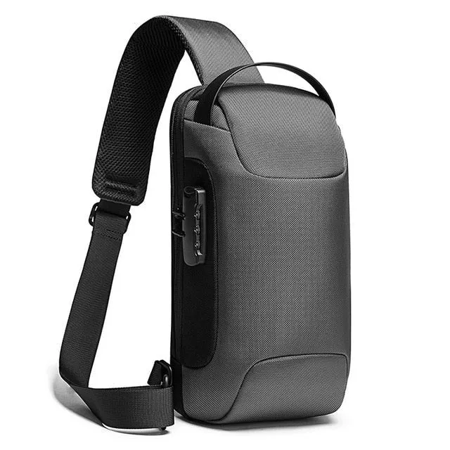 Hnzxzm Men's Waterproof USB Oxford Crossbody Bag Anti-theft Shoulder Sling Bag Multifunction Travel Messenger Chest Pack For Male