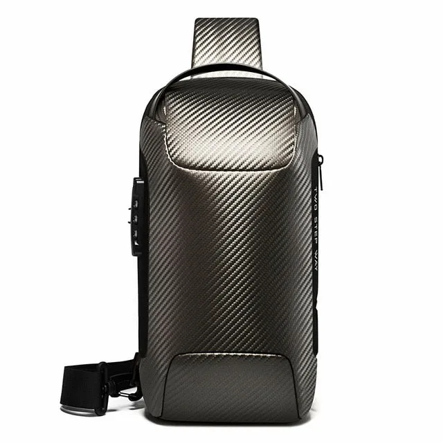 Hnzxzm Men's Waterproof USB Oxford Crossbody Bag Anti-theft Shoulder Sling Bag Multifunction Travel Messenger Chest Pack For Male