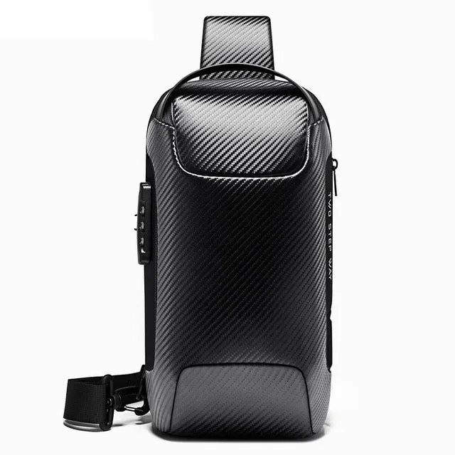 Hnzxzm Men's Waterproof USB Oxford Crossbody Bag Anti-theft Shoulder Sling Bag Multifunction Travel Messenger Chest Pack For Male