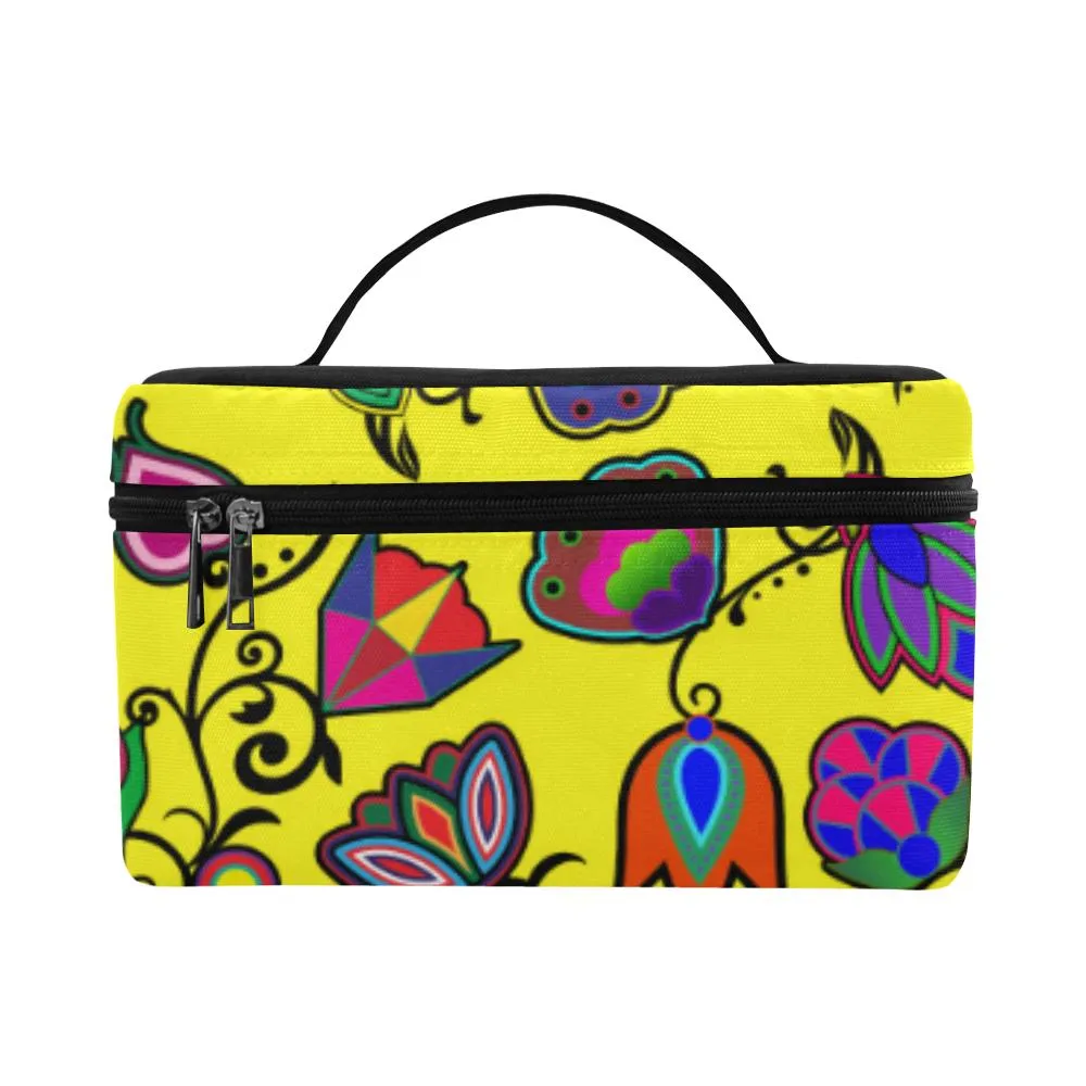 Indigenous Paisley Yellow Cosmetic Bag/Large