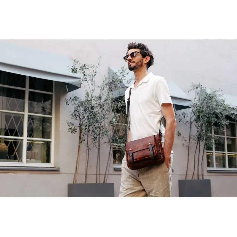 Italian Full Grain Leather Messenger Bag - Persuasion