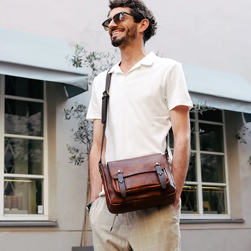 Italian Full Grain Leather Messenger Bag - Persuasion