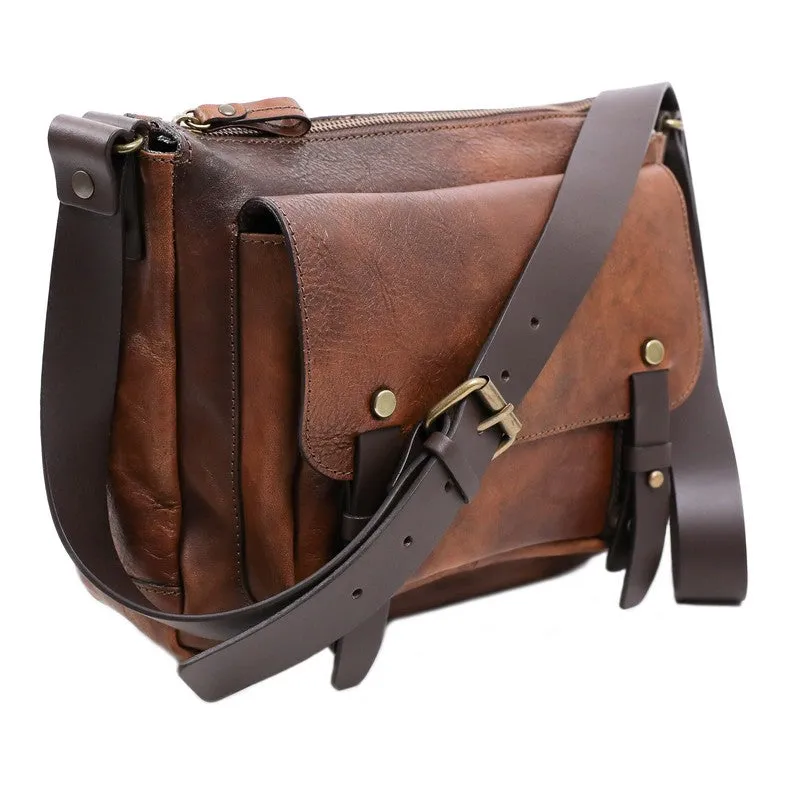 Italian Full Grain Leather Messenger Bag - Persuasion