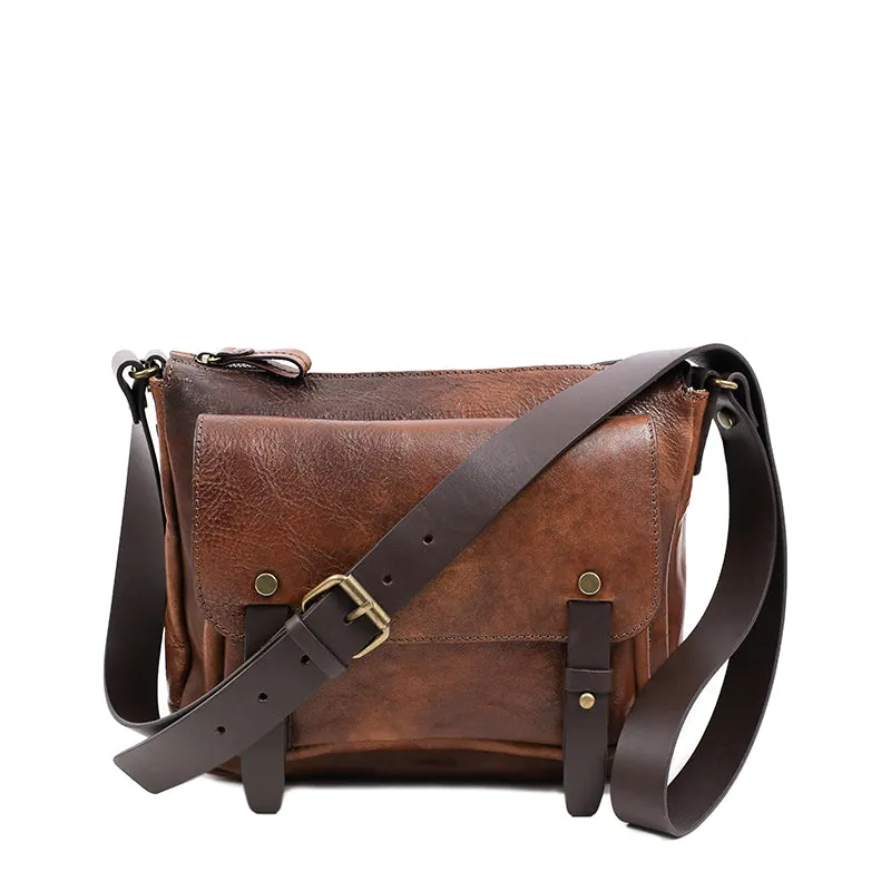 Italian Full Grain Leather Messenger Bag - Persuasion