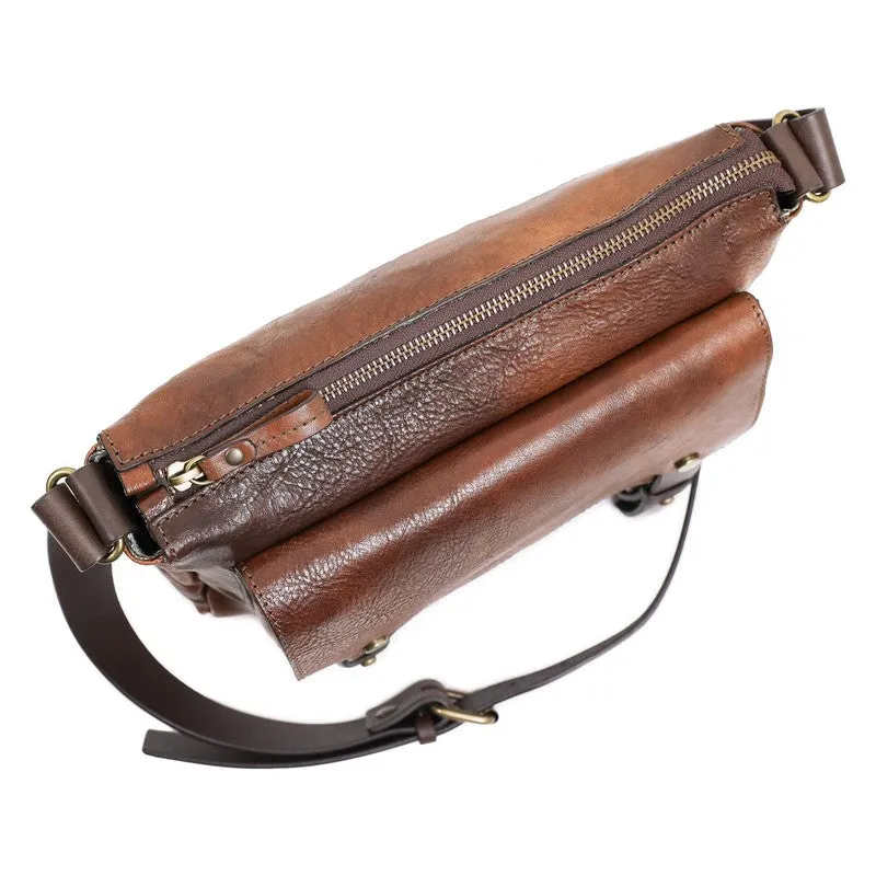 Italian Full Grain Leather Messenger Bag - Persuasion