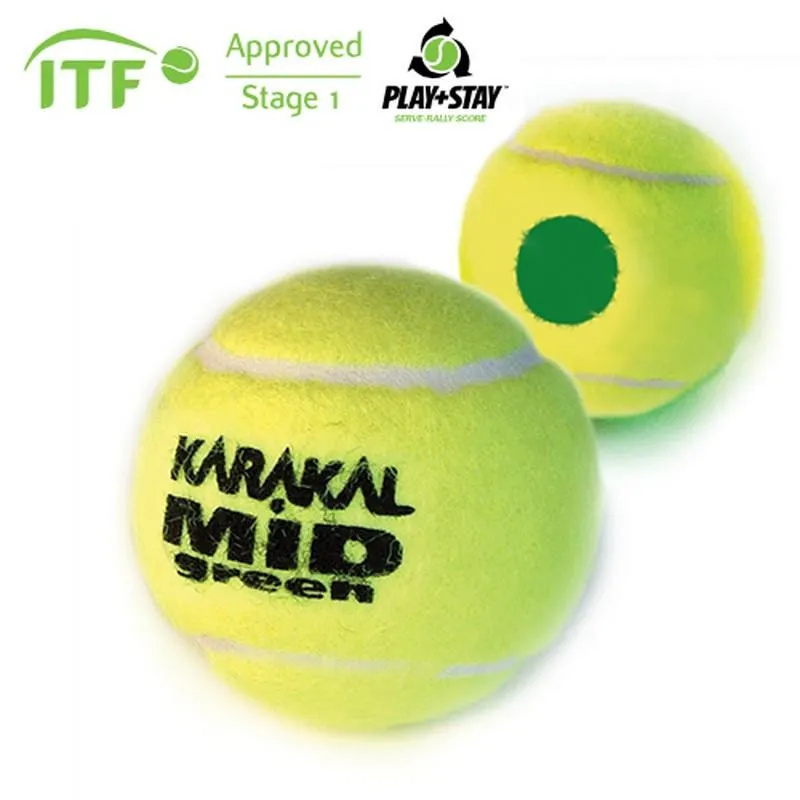 Karakal Mid Tennis Balls Green x 12