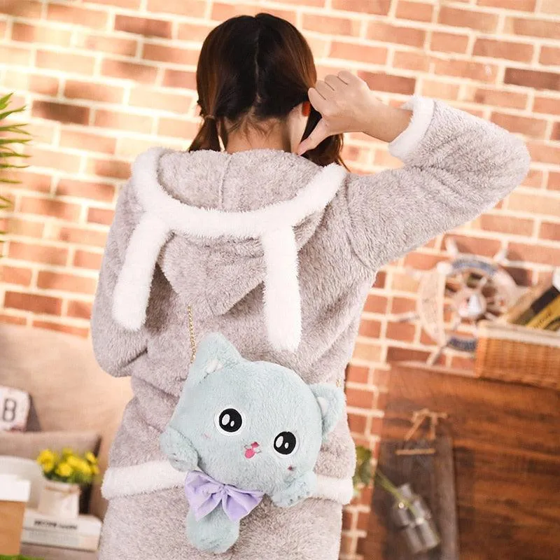 Kawaii Cat Plushie Backpack - Kawaii Plush Backpack