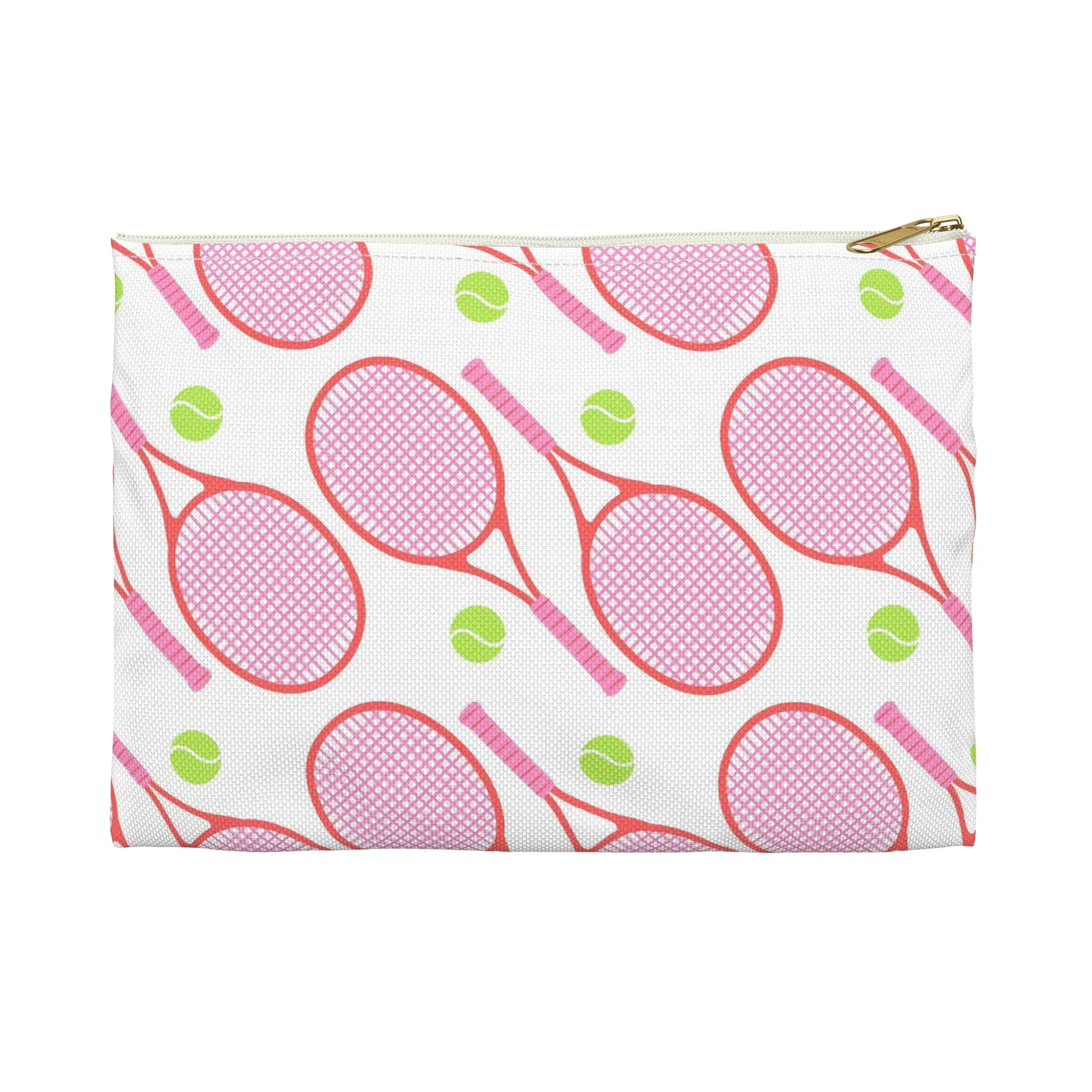 Large Flat Zip Pouch - Tennis