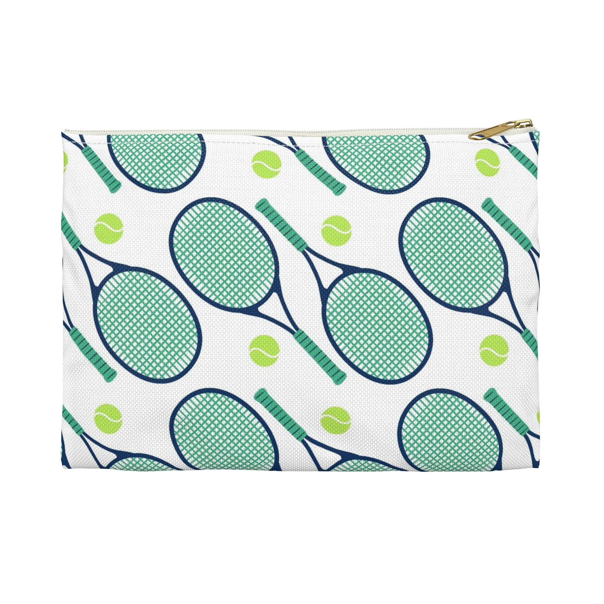 Large Flat Zip Pouch - Tennis