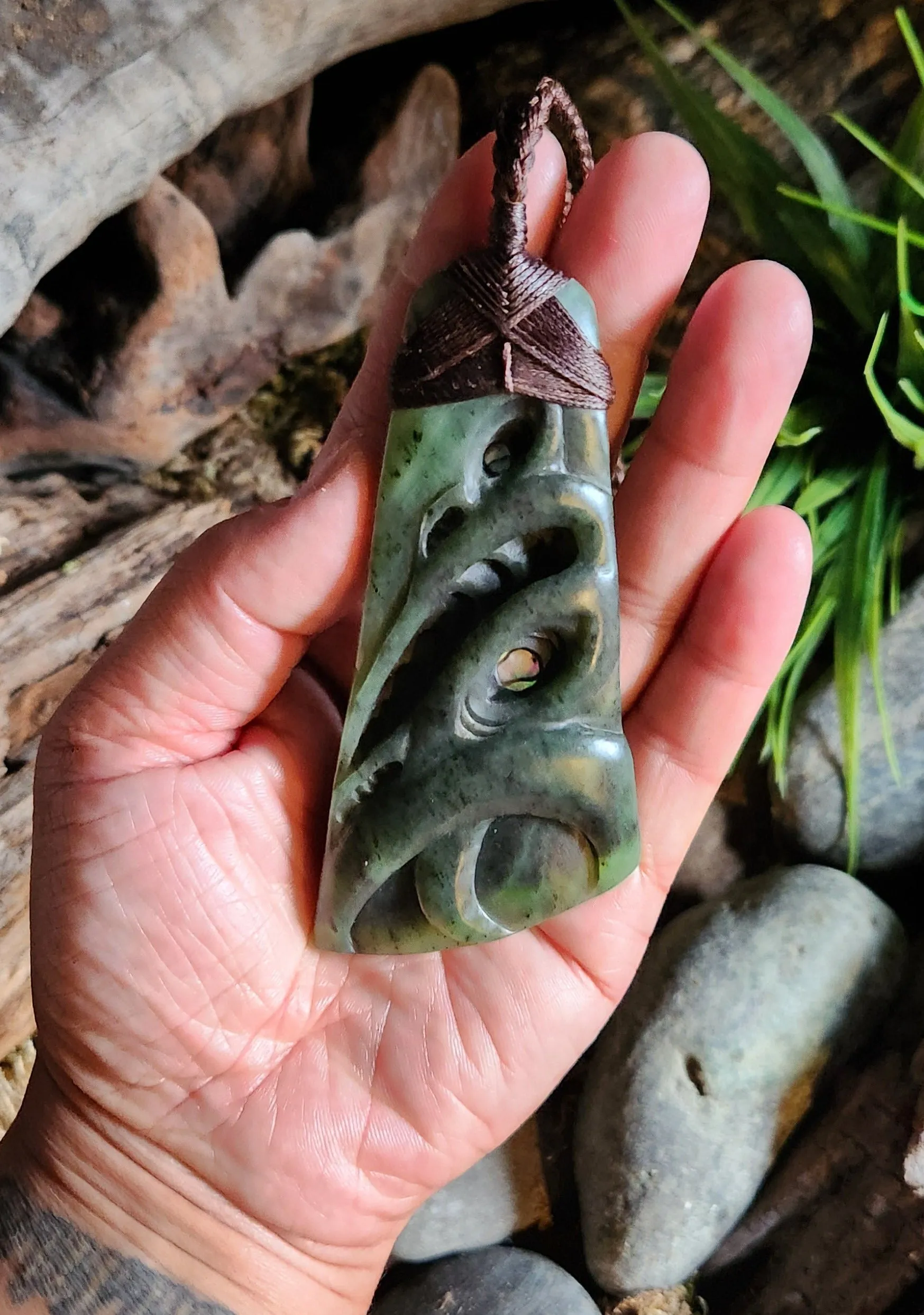 Large Pounamu toki and manaia