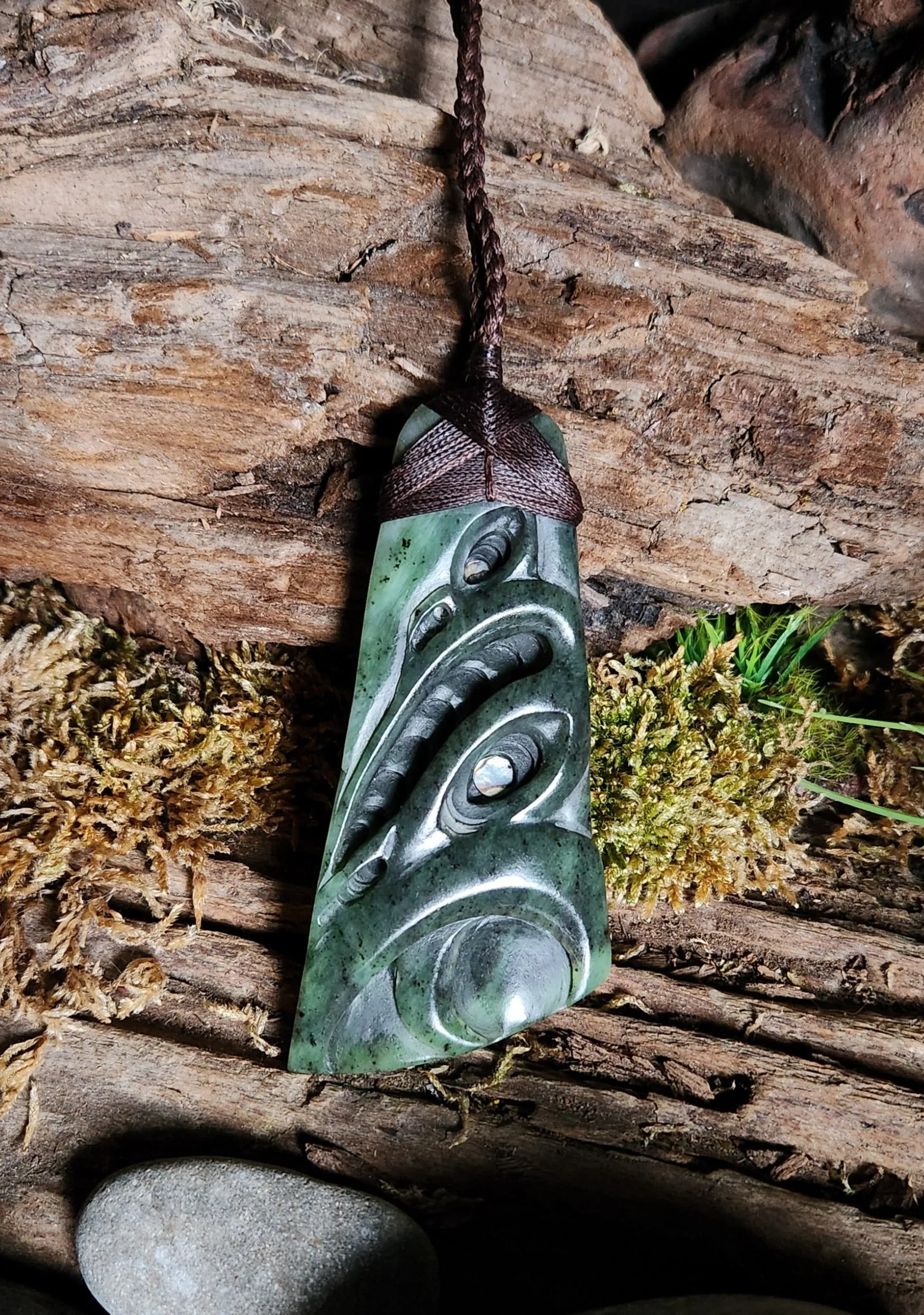 Large Pounamu toki and manaia