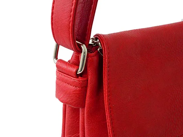 LARGE RED MULTI POCKET CROSS BODY MESSENGER BAG