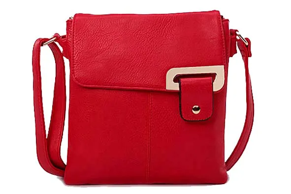 LARGE RED MULTI POCKET CROSS BODY MESSENGER BAG