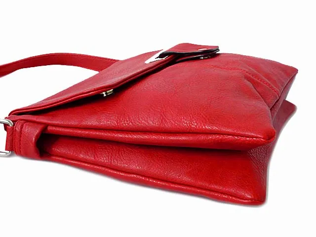 LARGE RED MULTI POCKET CROSS BODY MESSENGER BAG