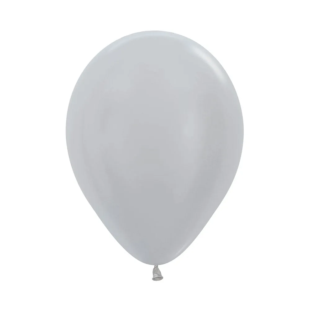 Latex Balloon Pack - Metallic Silver, 11" | 100 ct.