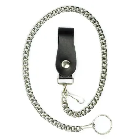 Leather Belt Loop Wallet Chain 24"