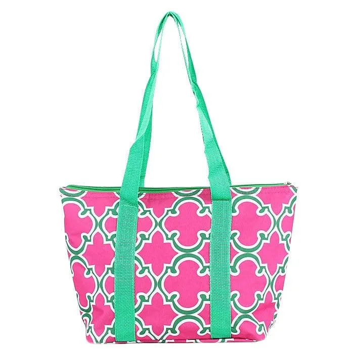 LT15-708 Quatrefoil Print Lunch Bag/Cooler