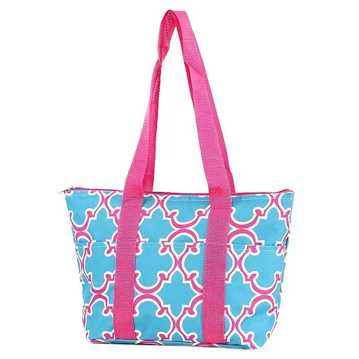 LT15-708 Quatrefoil Print Lunch Bag/Cooler