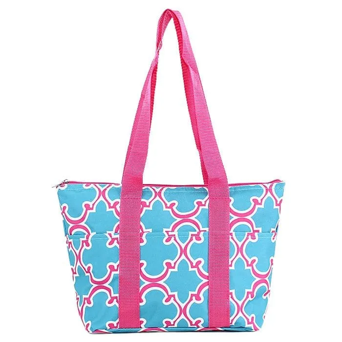 LT15-708 Quatrefoil Print Lunch Bag/Cooler