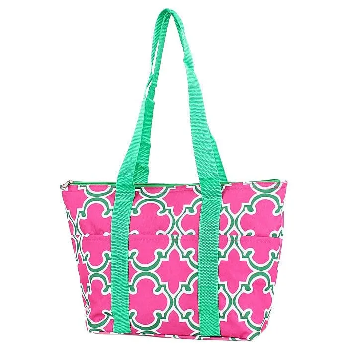 LT15-708 Quatrefoil Print Lunch Bag/Cooler