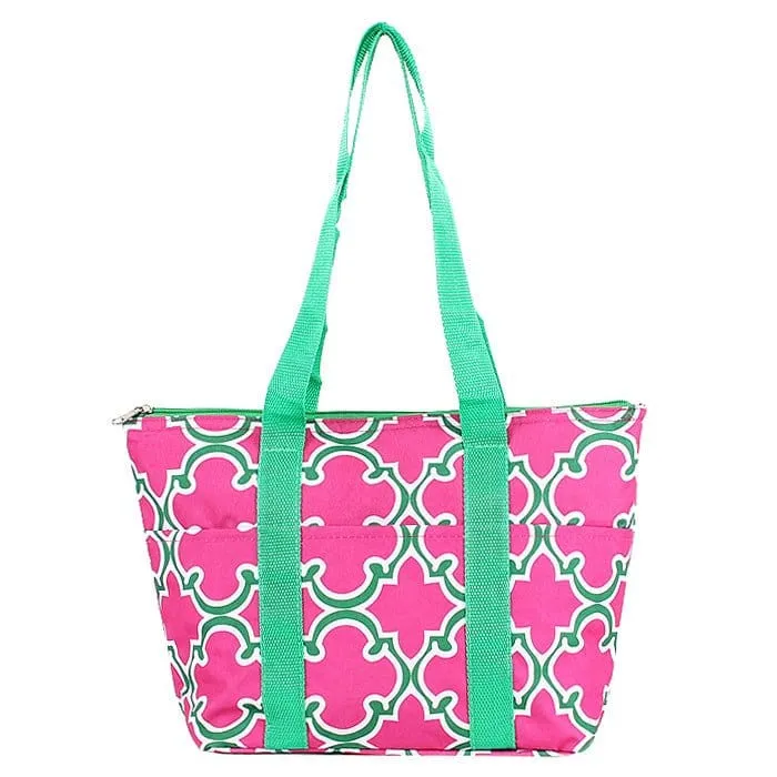 LT15-708 Quatrefoil Print Lunch Bag/Cooler