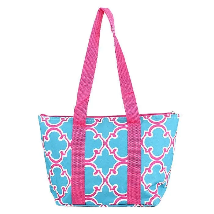 LT15-708 Quatrefoil Print Lunch Bag/Cooler