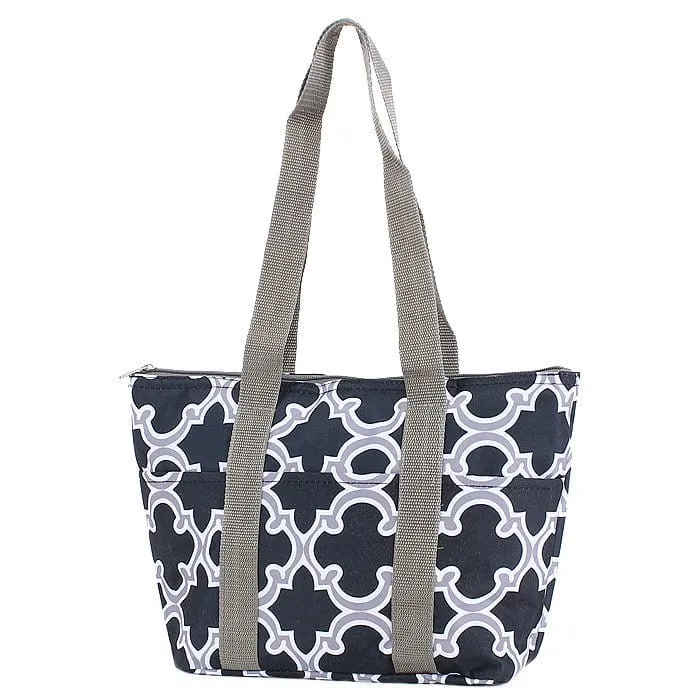 LT15-708 Quatrefoil Print Lunch Bag/Cooler