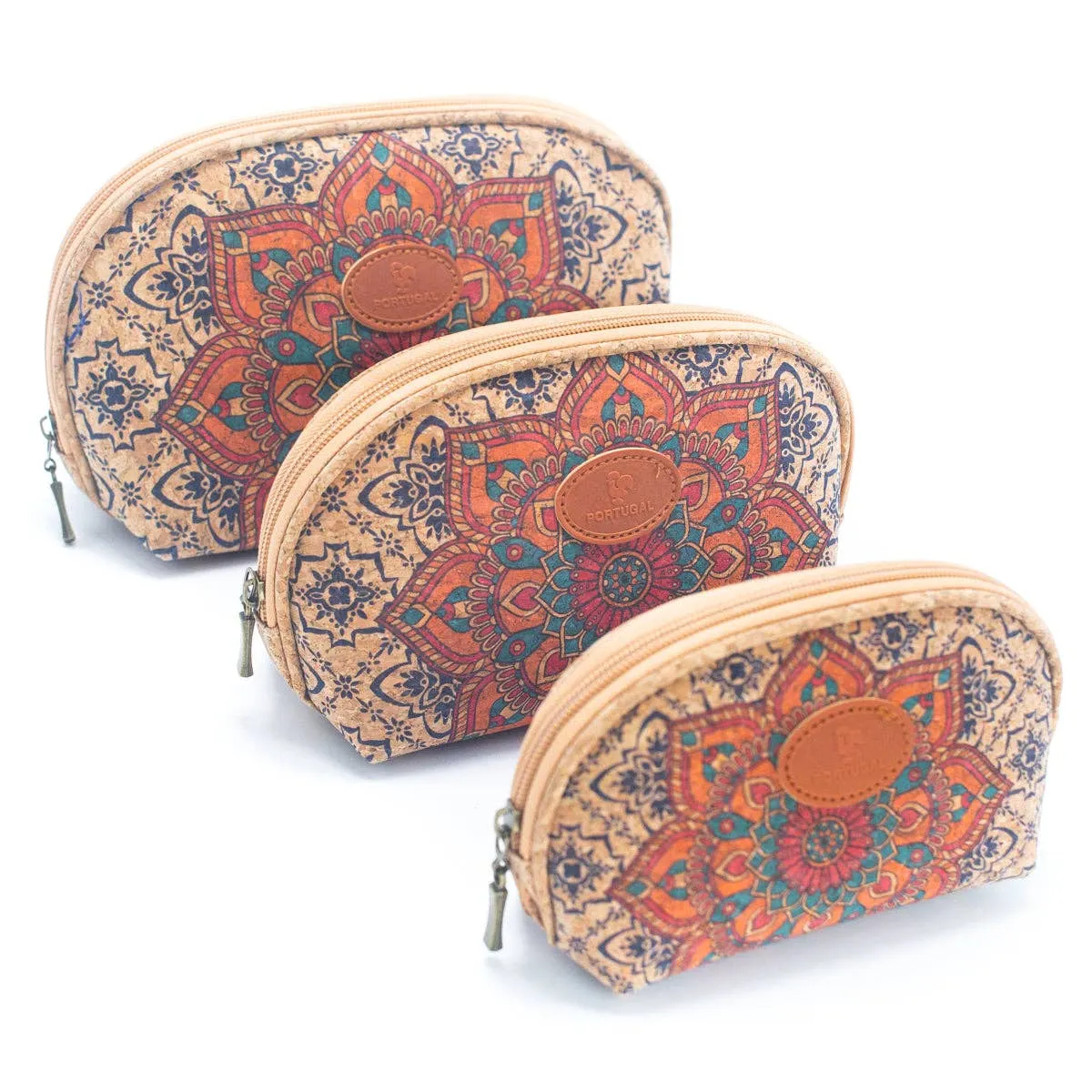 Luxury Women's 3-Piece Cork Cosmetic Bag Set BAGD-467