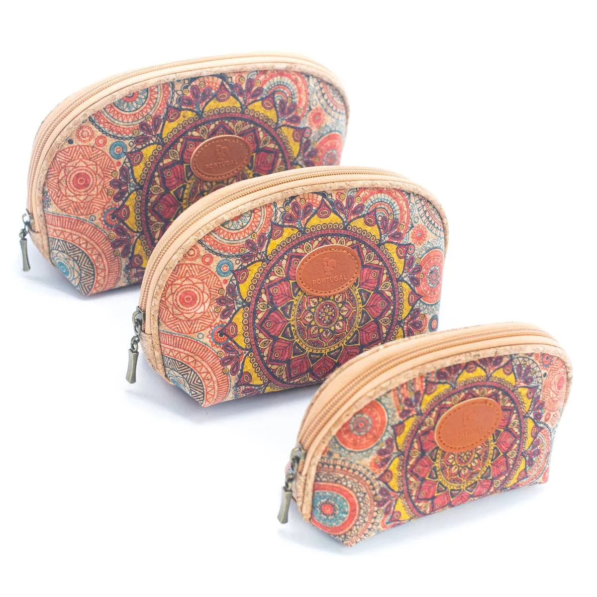 Luxury Women's 3-Piece Cork Cosmetic Bag Set BAGD-467