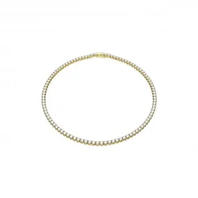 Matrix Gold-Tone Plated White Round Cut Tennis Necklace 5657667