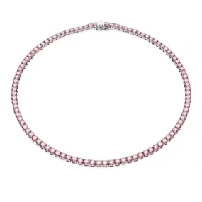 Matrix Rhodium Plated Pink Tennis Necklace 5661193