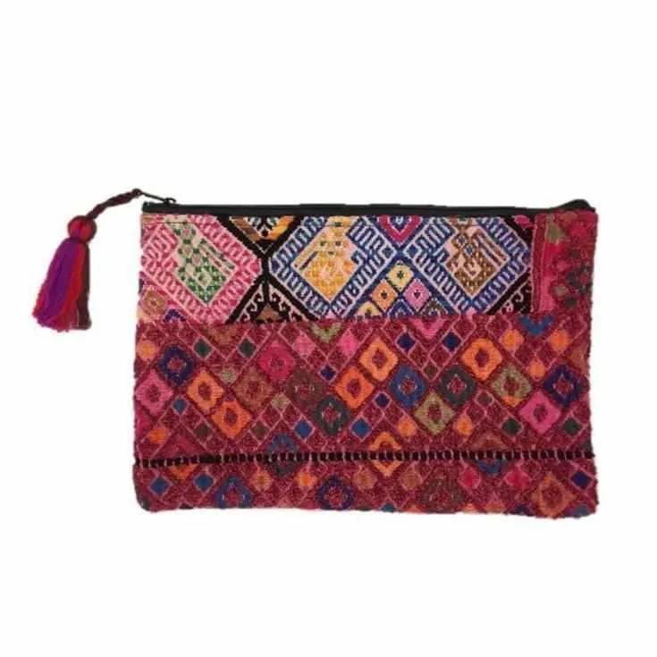 Maya Up-cycled Huipil Cosmetic One-of-a-Kind Bag - Guatemala