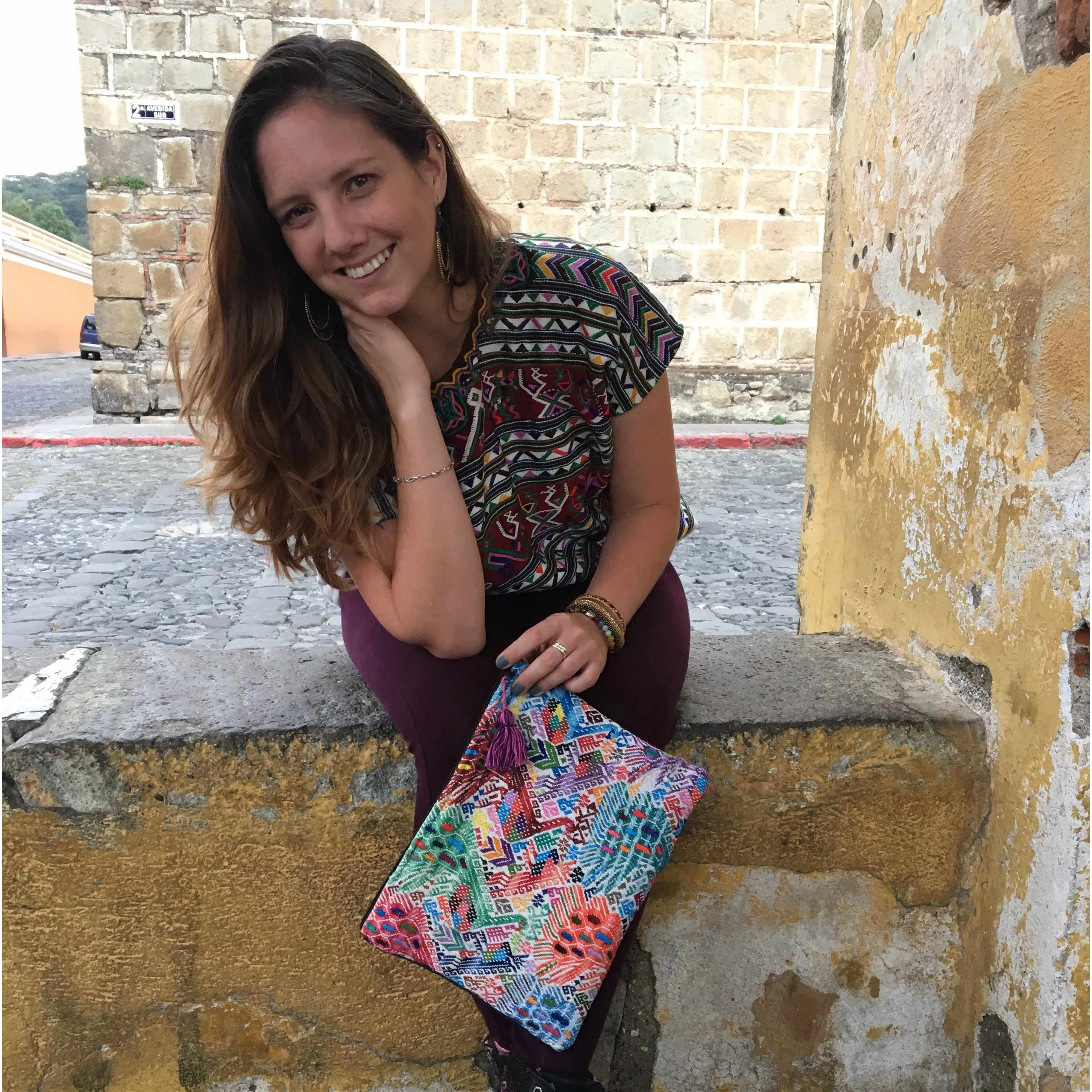 Maya Up-cycled Huipil Cosmetic One-of-a-Kind Bag - Guatemala