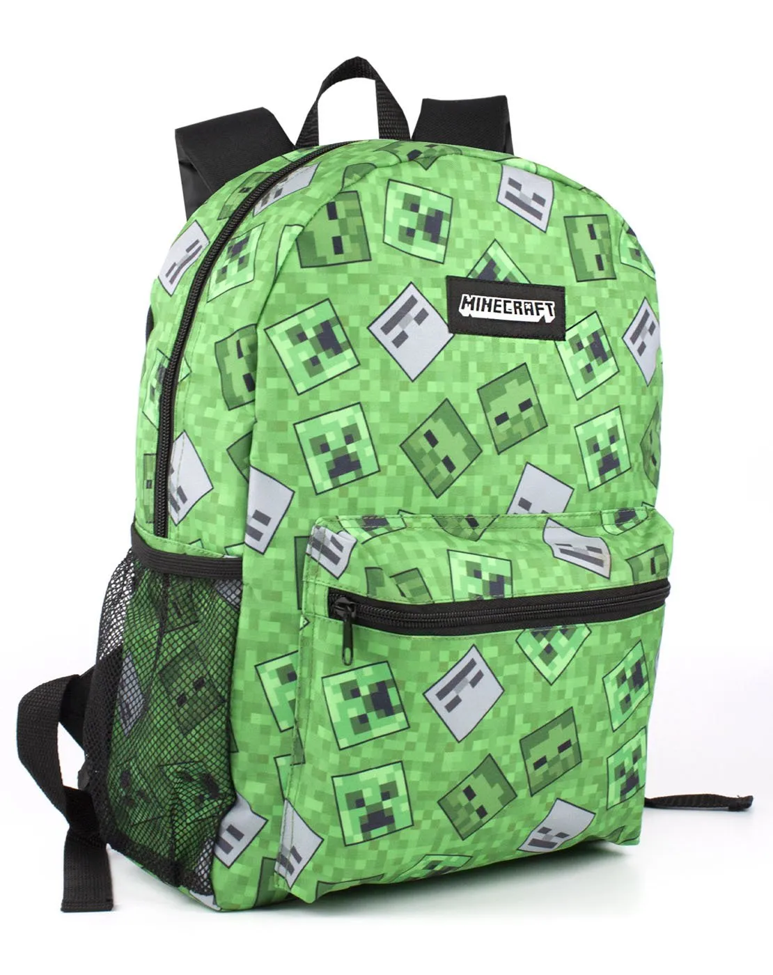 Minecraft Creeper 4 Piece Kids School Backpack Set - Green