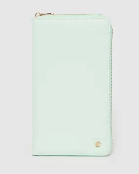 Mint Green Kenzie Multi Passport Travel Wallet