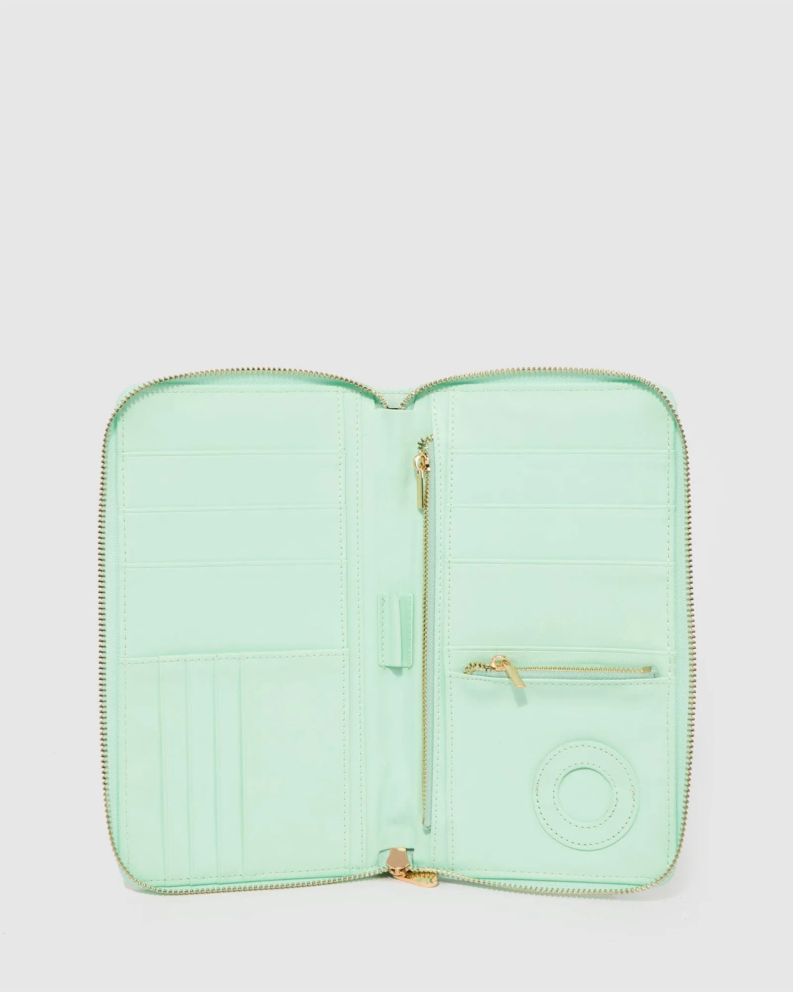 Mint Green Kenzie Multi Passport Travel Wallet