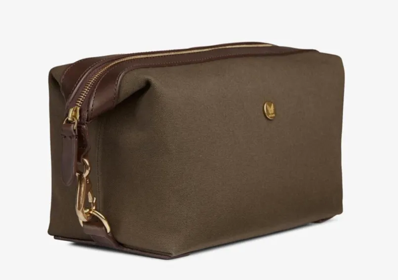 Mismo Wash Bag Kit in Canvas and Leather Trim