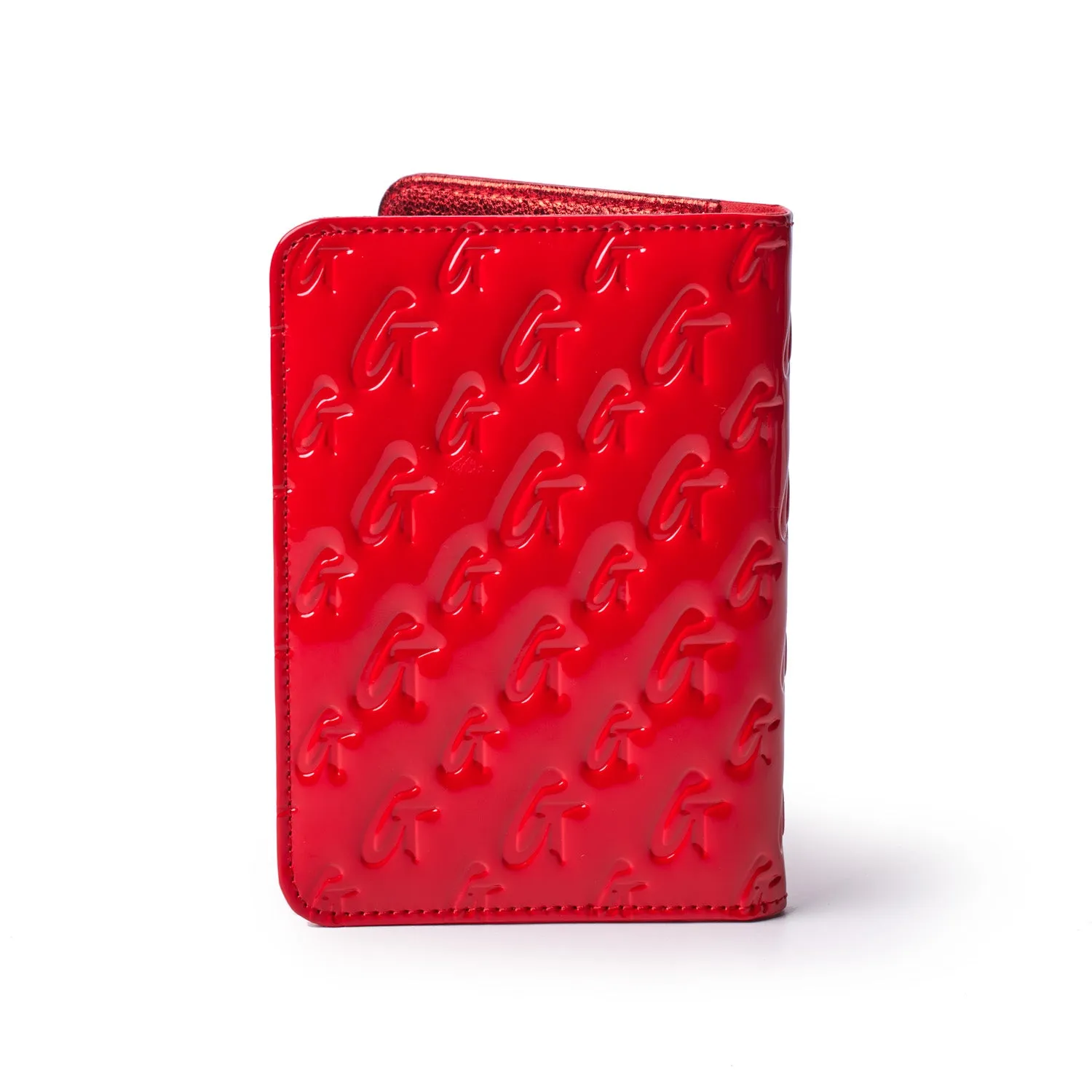 MONOGRAM PASSPORT HOLDER - MIRROR RED