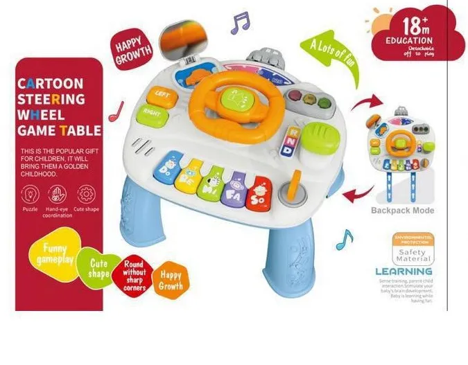 Multi-functional Kids Steering Wheel Game Table