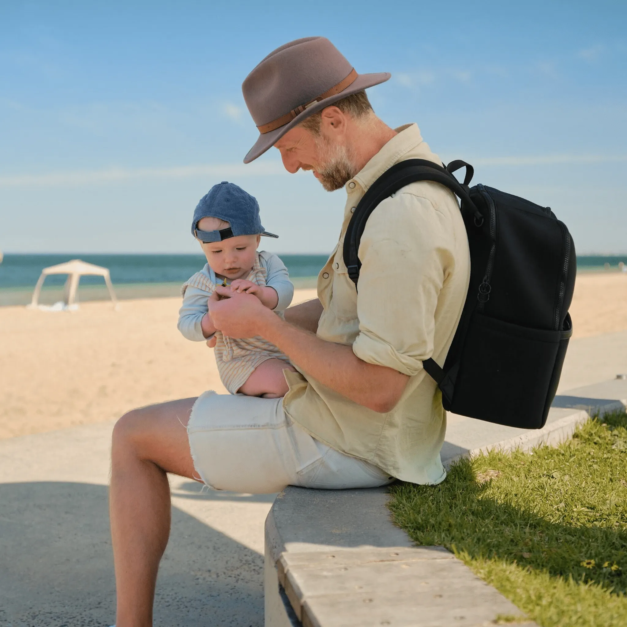 Multitasker Nappy Backpack - Black Neoprene